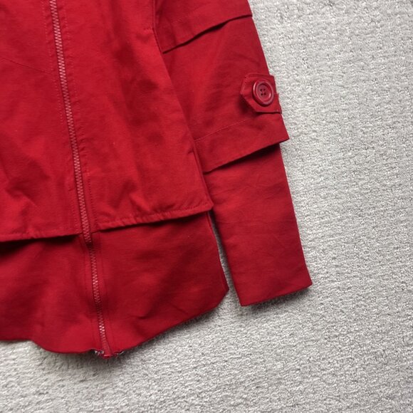 Y2K Schwiing Asymmetrical Caneva's Jacket Cherry Red Womens Sz S Boho Artsy - Picture 4 of 13